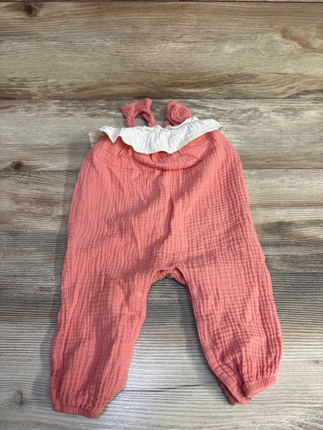 Rabbit + Bear Muslin Romper Pink sz 6-9m - Me n Mommy To Be