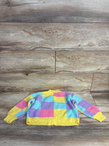 Shein Color Block Button Front Cardigan Yellow sz 4T