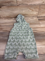 Little One Shop Hooded Henley Shortie Romper Green sz 18-24m