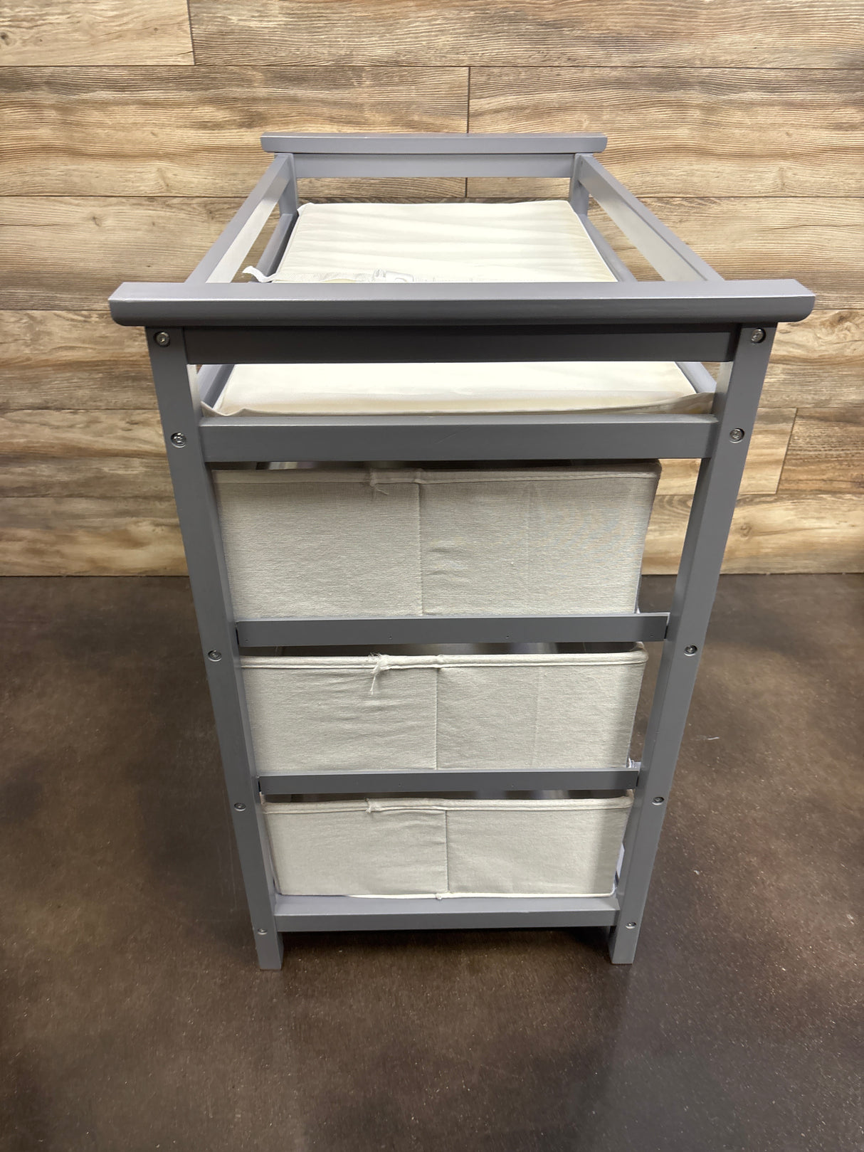 Badger Basket Modern Baby Changing Table with Six Baskets - Gray