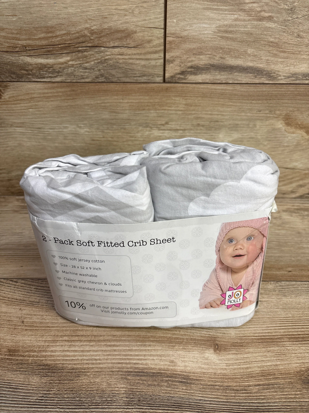 NEW JoMolly 2pk Soft Fitted Crib Sheets Grey