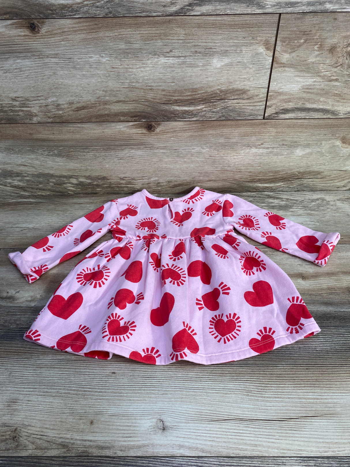 Old Navy Heart Print Sweatshirt Dress Pink sz 18-24m