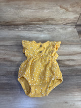 RZ by Rachel Zoe Gauze Polka Dot Bubble Romper Yellow sz 3-6m