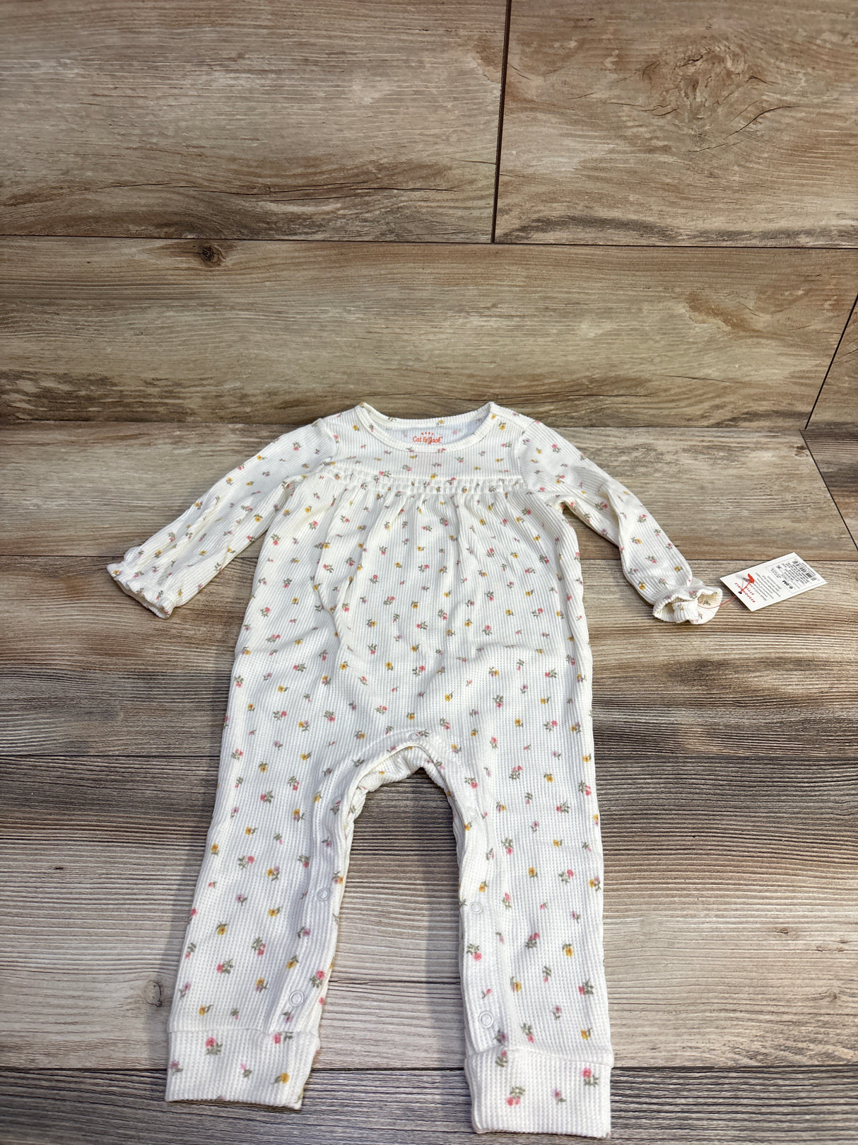 NEW Cat & Jack Waffle Knit Coverall Ivory sz 6-9m