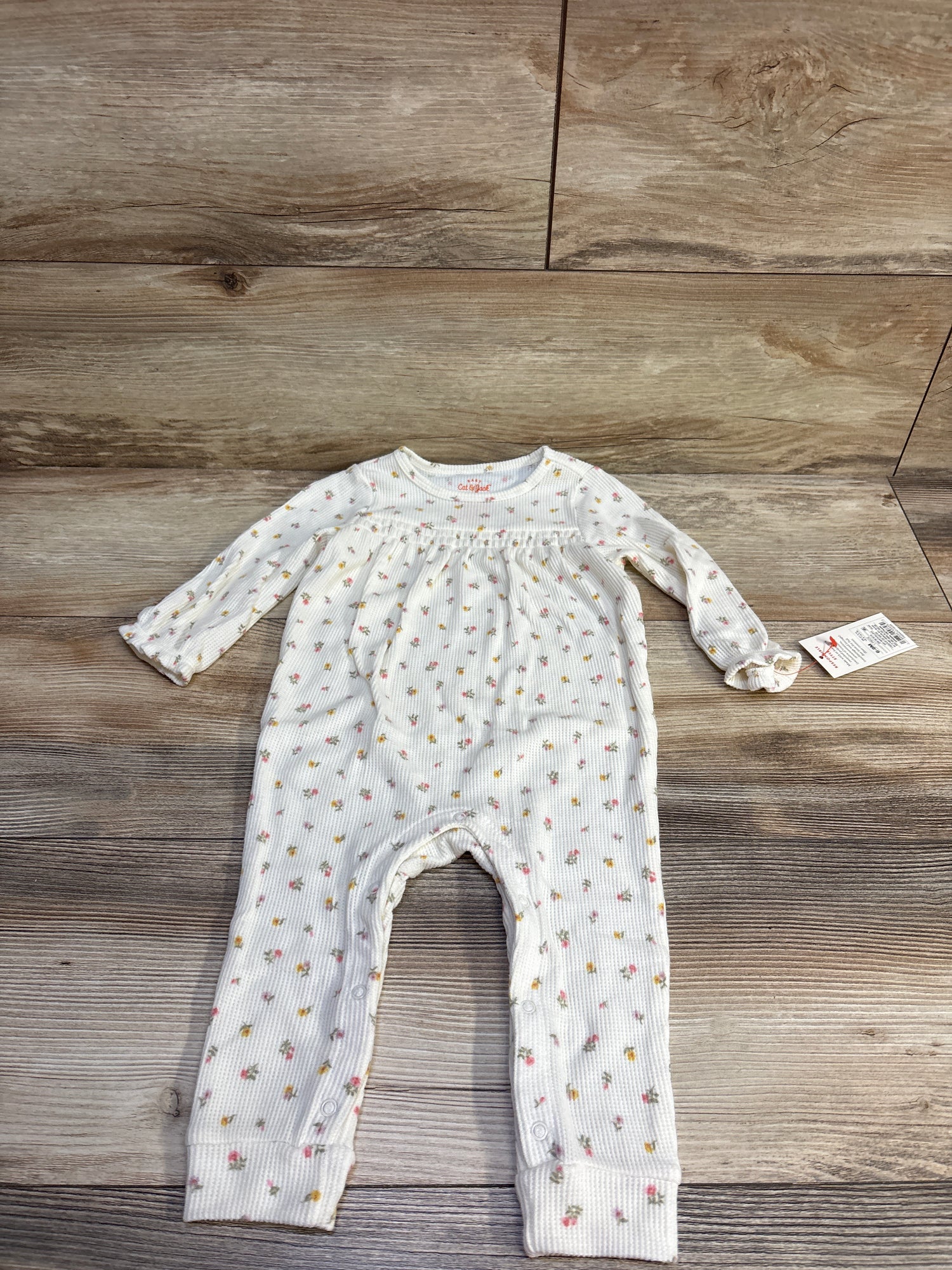 NEW Cat & Jack Waffle Knit Coverall Ivory sz 6-9m