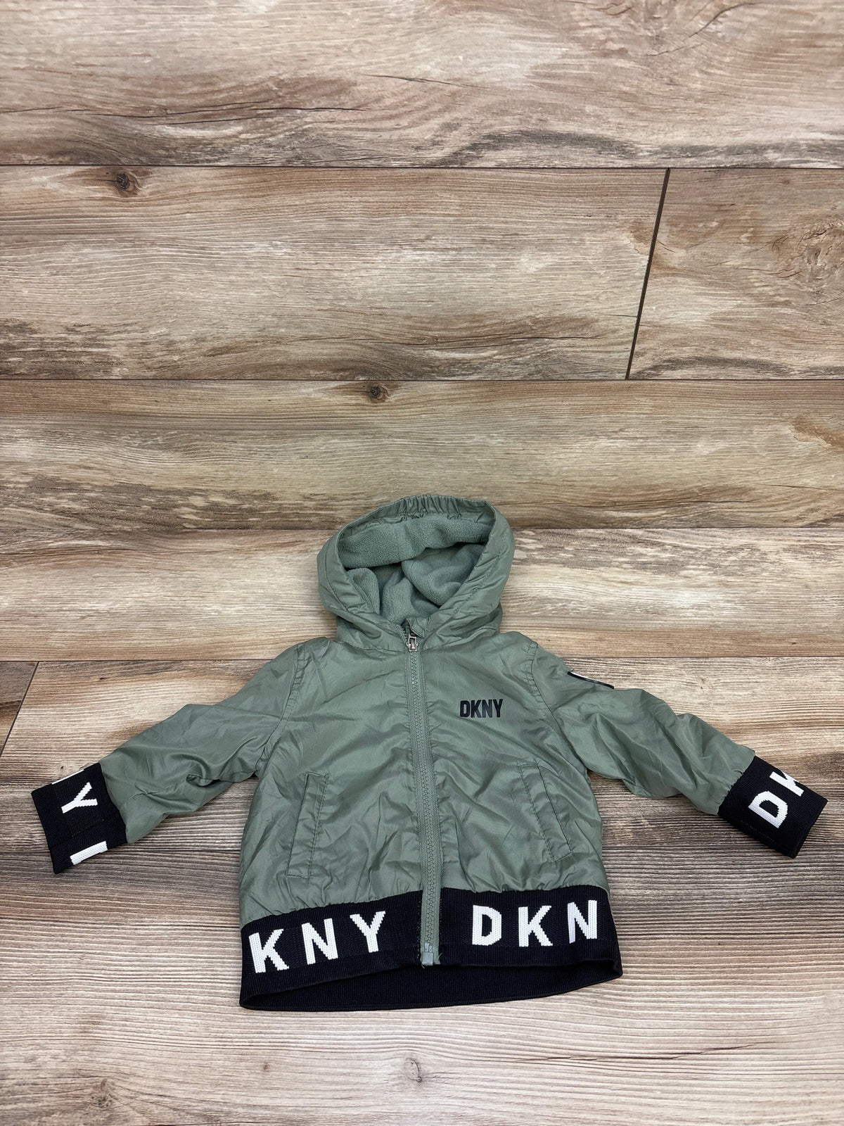 DKNY Fleece Lined Waterproof Jacket Green sz 12m