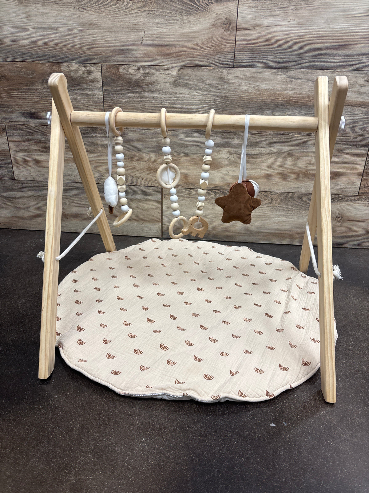 Avrsol Wooden Baby Play Gym with Mat