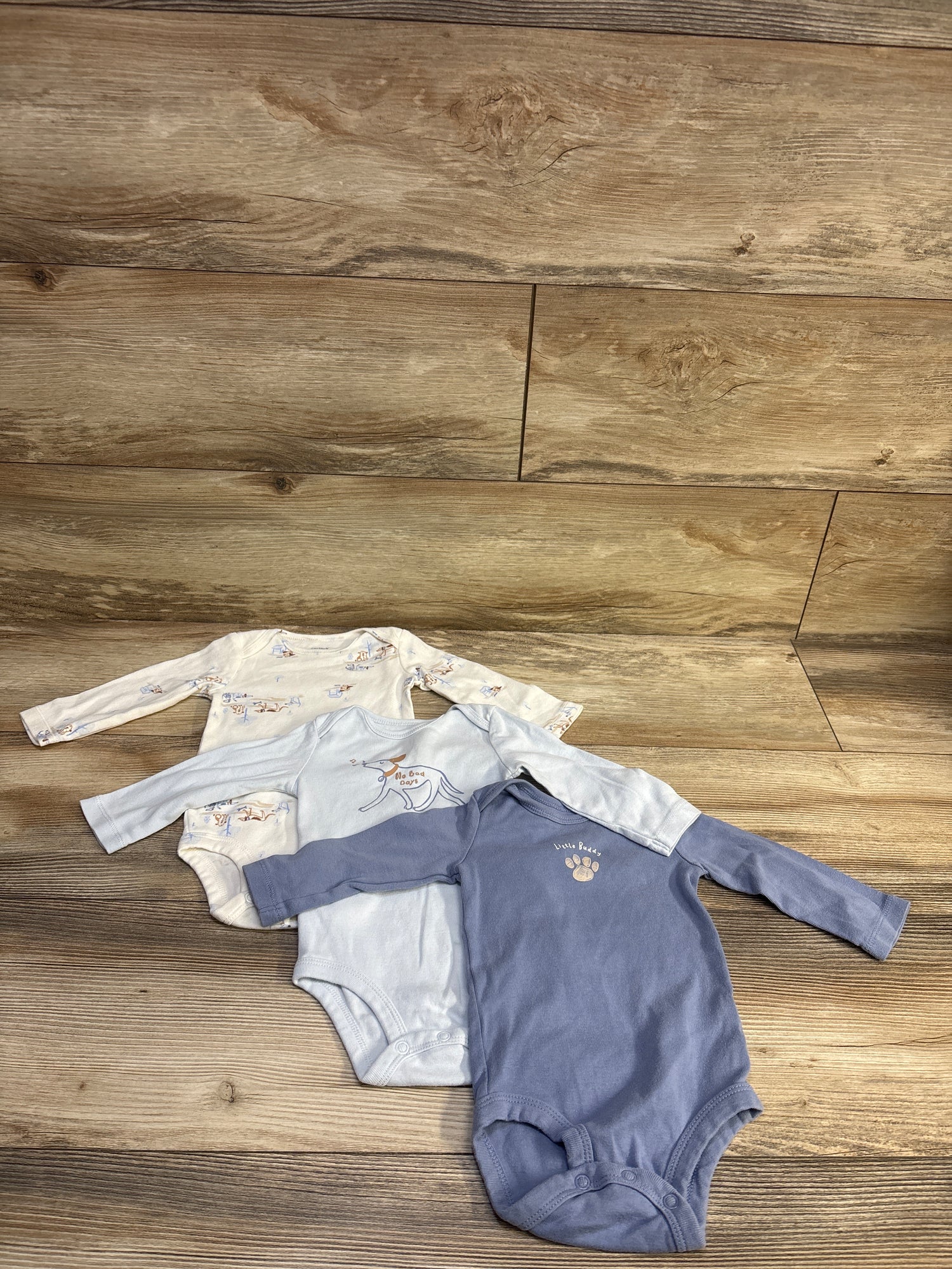 Carter's 3pk Bodysuit Set Blue sz 6m