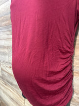 NEW Huukeay Maternity Ruched Shirt Maroon sz Medium