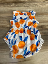 Peach Print Tank Romper White sz 6-9m - Me n Mommy To Be