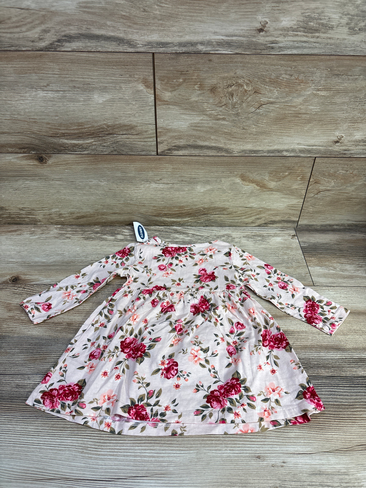 NEW Old Navy Long Sleeve Floral Dress Pink sz 12-18m