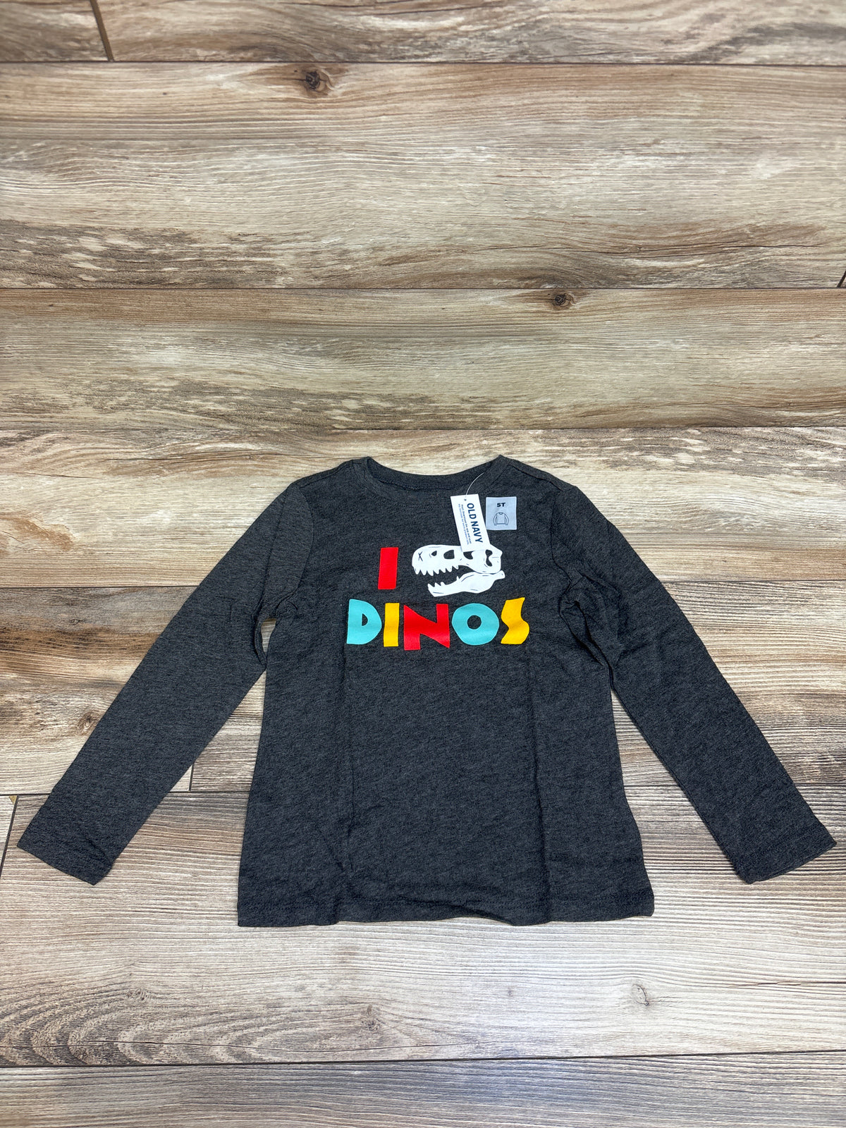 NEW Old Navy Dinos Long Sleeve Shirt Grey sz 5T