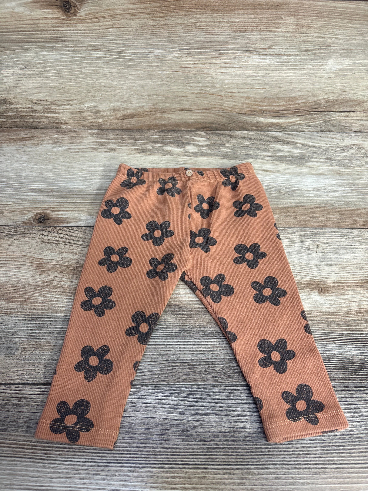 Zara Ribbed Floral Pants Brown sz 6-9m