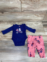 Carter's 2pc Floral Bodysuit & Pants Blue sz 3m