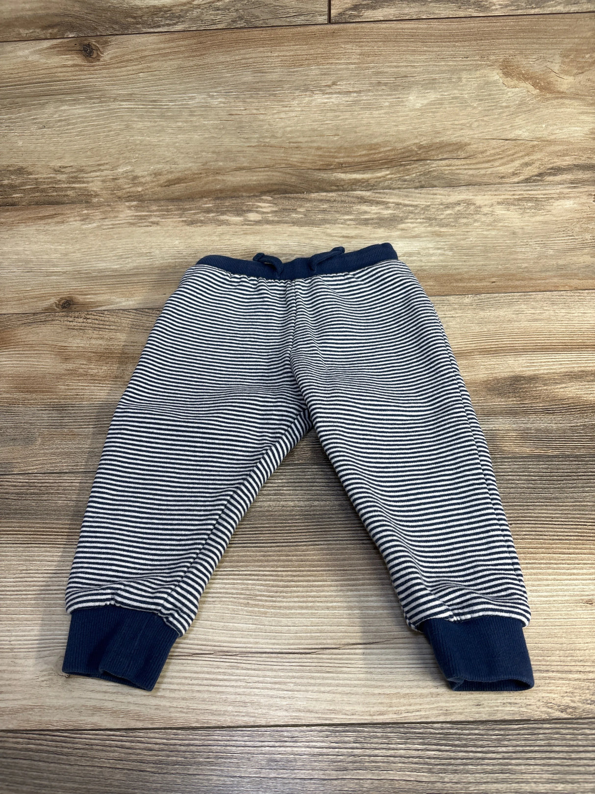 M&S Striped Drawstring Pull On Pants Blue sz 12-18m