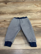 M&S Striped Drawstring Pull On Pants Blue sz 12-18m