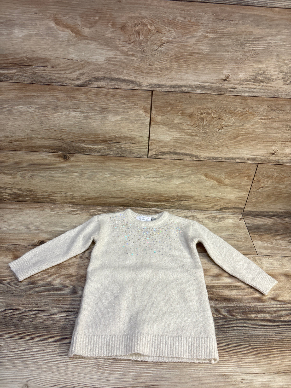 Children's Place Sequin Sweater Dress Ivory sz 12-18m