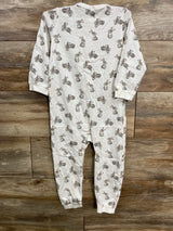 H&M Bunny Print Footless Sleeper White sz 2-3T