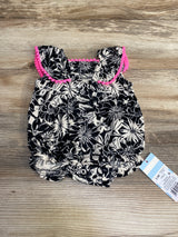 NEW Cat & Jack Floral Bubble Romper Black sz 0-3m