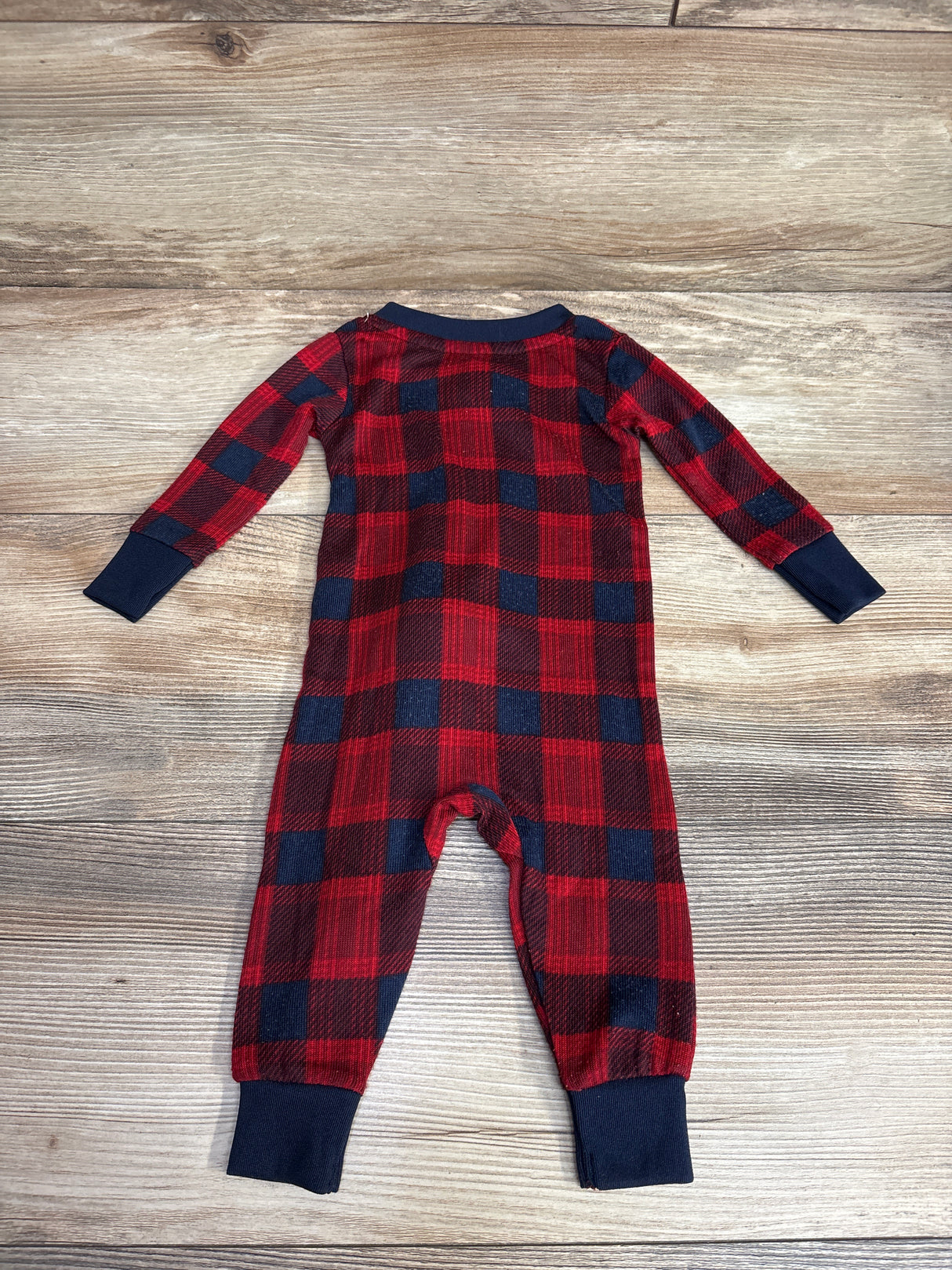 Dearfoams Plaid Bear Sleeper Red sz 6-9m