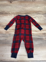 Dearfoams Plaid Bear Sleeper Red sz 6-9m