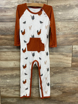 Kyte Baby Chick Longall Romper White sz 4T