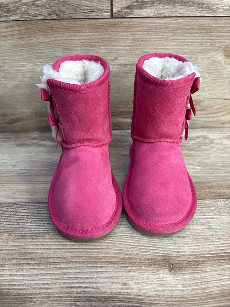 Koolaburra Bow Fur Boots Neon Pink sz 7c - Me n Mommy To Be