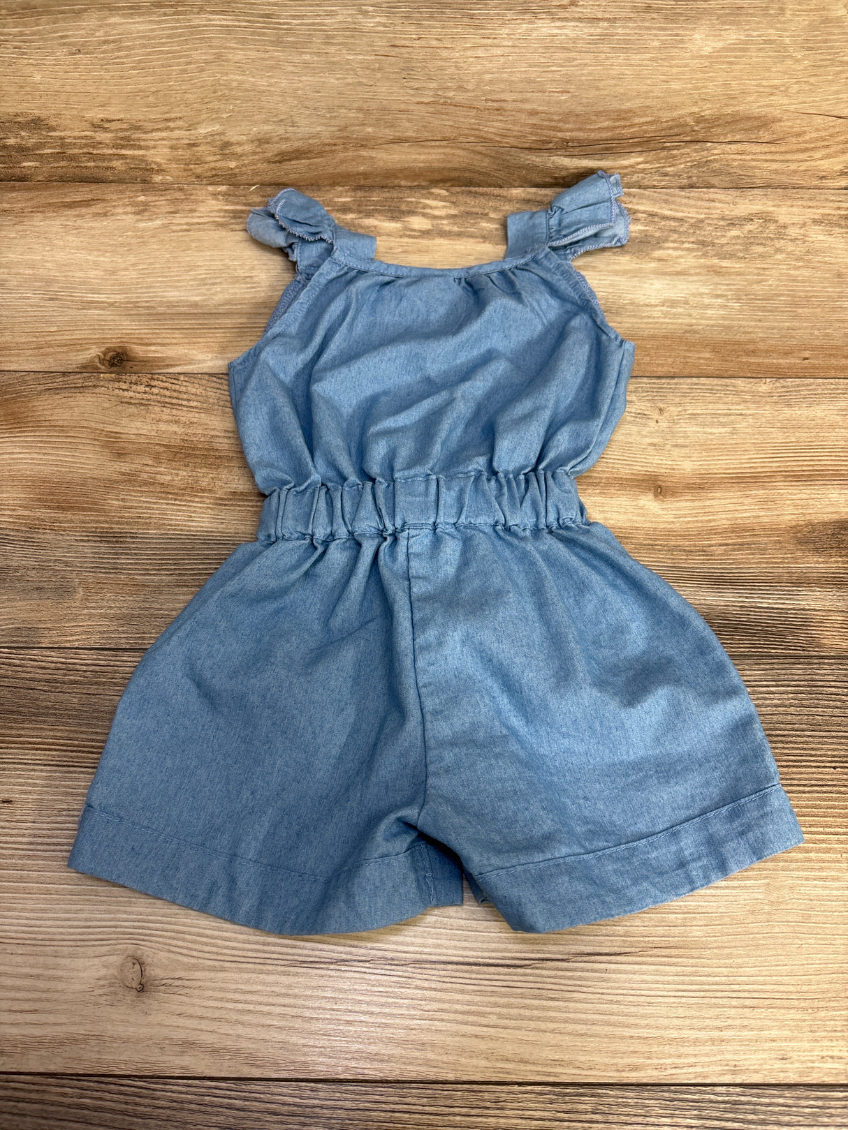 Ruffle Chambray Romper Blue sz 18-24m