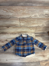 Cat & Jack Faux Shearling Plaid Shacket Blue sz 3T