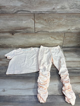 Shein 2pc Shirt & Scrunch Leggings Set Peach sz 5T