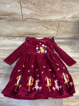 Boxlunch x Disney Winnie the Pooh Floral Long Sleeve Dress Maroon sz 3T