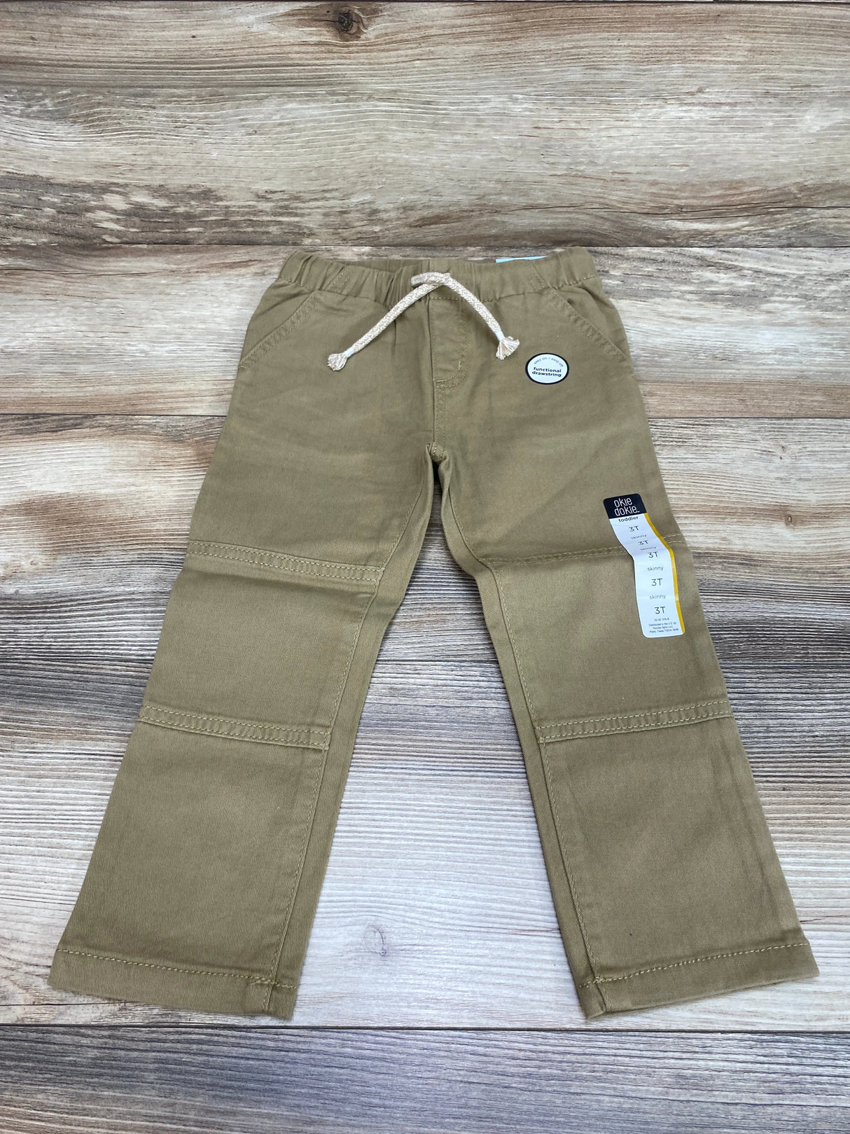 NEW Okie Dokie Skinny Pull-On Twill Pants in Warm Oak sz 3T