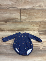 NEW Nicole Miller Football Henley Sweater Bubble Romper Blue sz 6/9m