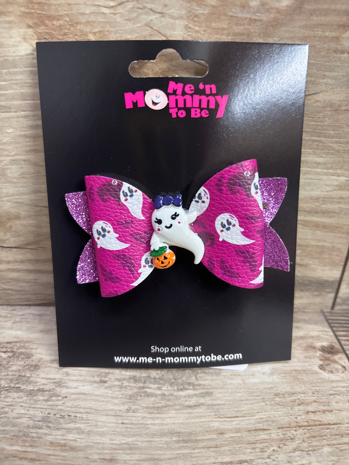 NEW Ghost Applique Hair Bow Purple