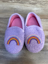 Wonder Nation Sherpa Rainbow Slippers Purple sz 11-12c