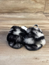 NEW Ugg Fluff Yeah Slides Marble Black/White sz 2/3c