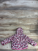 Okie Dokie Reversible Puffer Coat Pink Leopard/Black Coat sz 24m