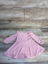 Young Hearts Knitted Sequence Fox Long Sleeve Dress Pink sz 2T