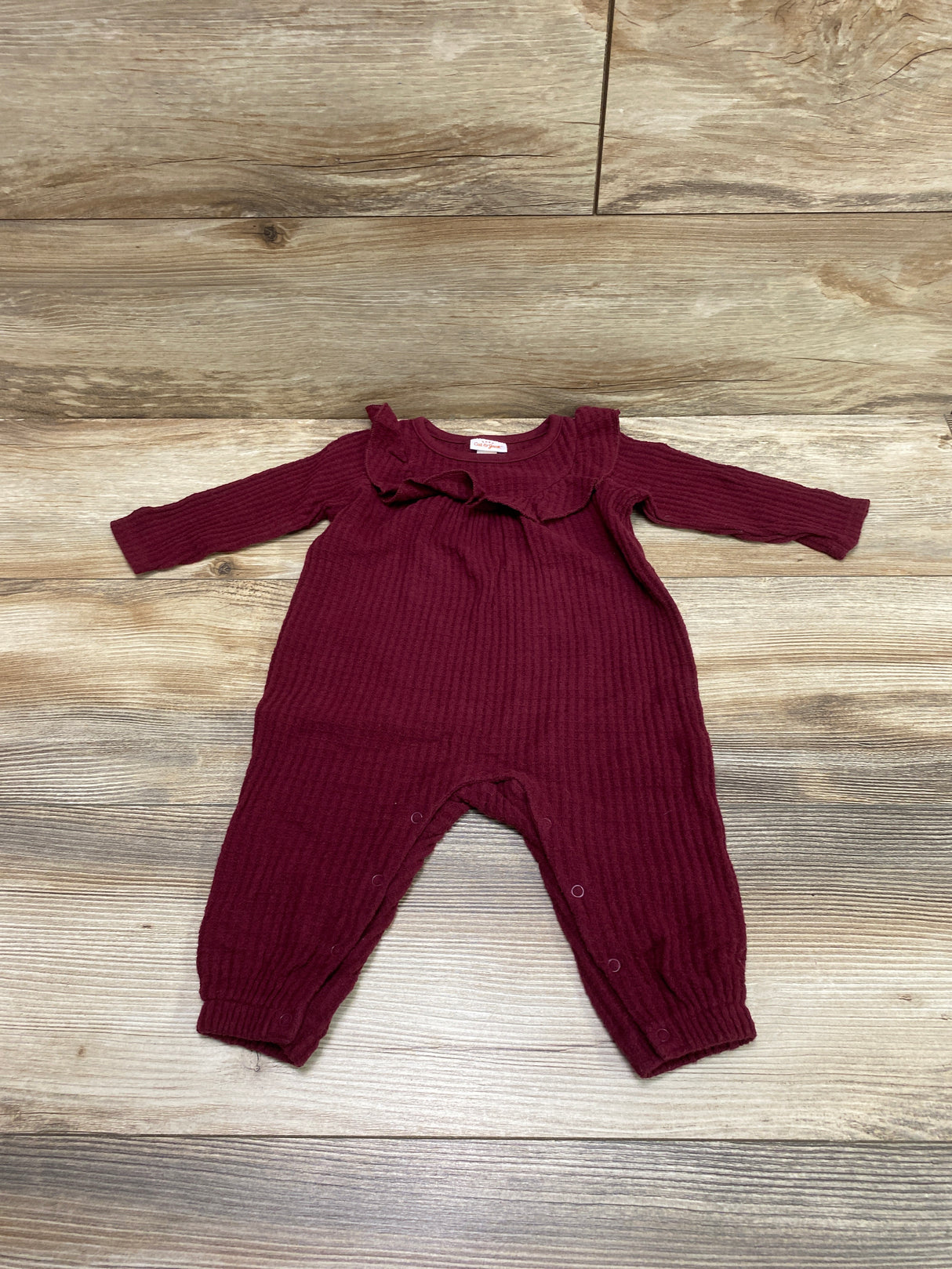 Cat & Jack Waffle Knit Coverall Burgundy sz 3-6m