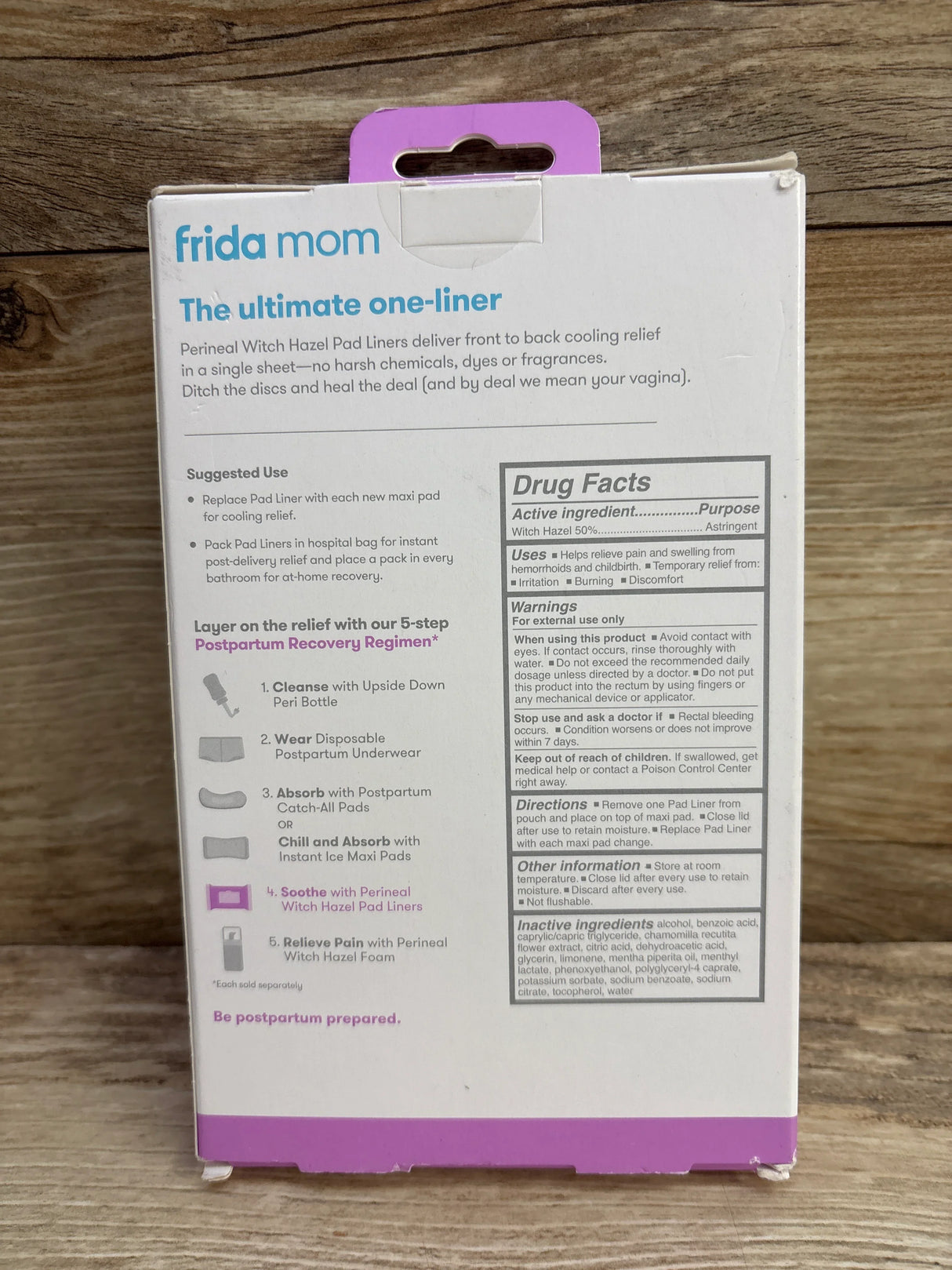 NEW Frida Mom Perineal Witch Hazel Cooling Pad Liners - 24ct