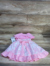 NEW Rare Editions 2pc Floral Dress & Shrug Pink/White sz 2T