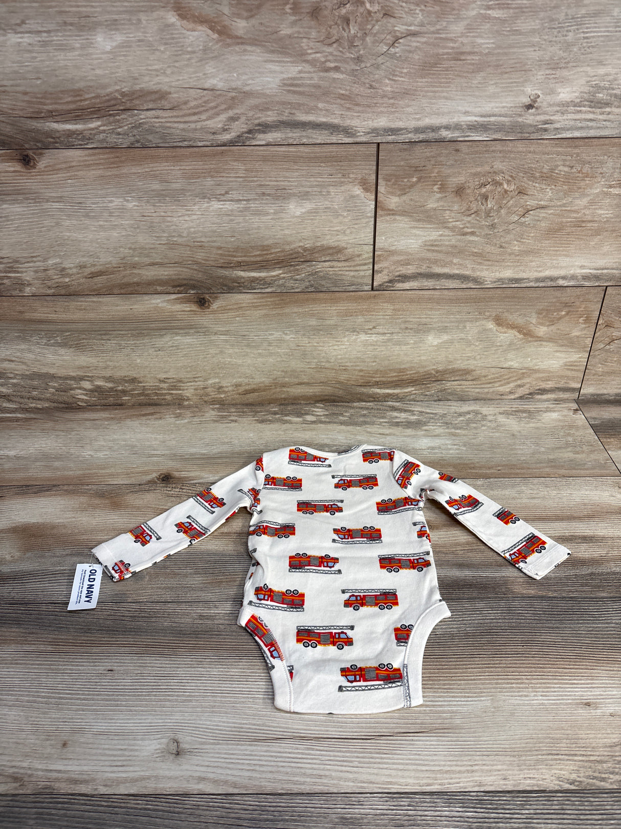 NEW Old Navy Firetruck Bodysuit Cream sz 3-6m
