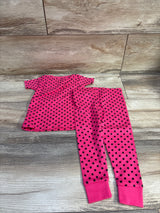 Nice To Meet You 2pc Organic Polka Dot Pajama Set Pink sz 12m