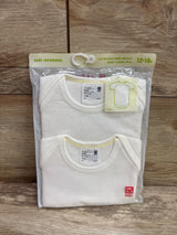 NEW Uniqlo 2pk Cotton Mesh Inner Bodysuits White sz 12-18m
