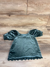 Old Navy Velvet Puff Sleeve Top Green sz 5T
