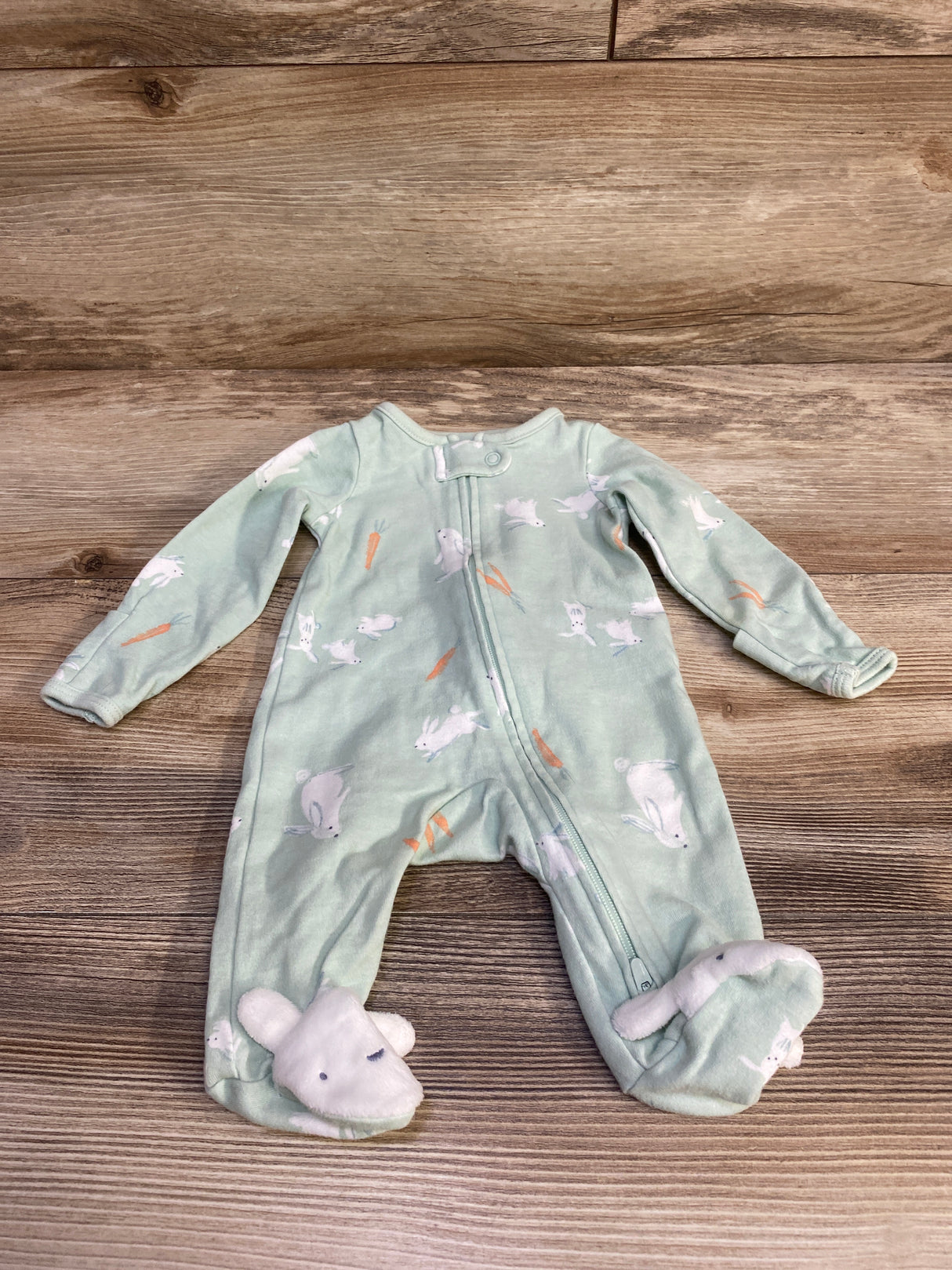 Just One You Bunny Print Sleeper Green sz Newborn