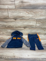 Puma 2pc Full Zip Hoodie & Pants Set Grey/Blue sz 18m