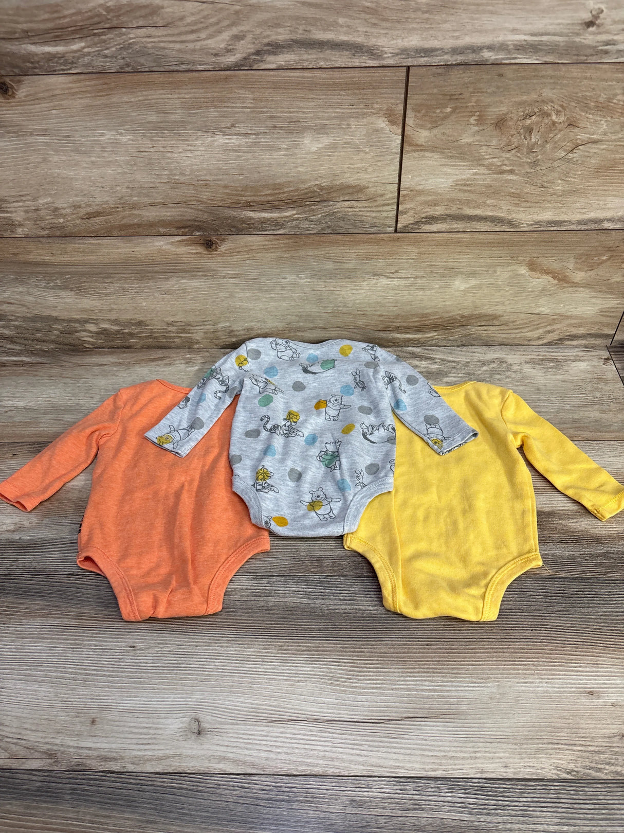Disney Baby 3pk Winnie The Pooh Bodysuit Set Grey sz 3-6m