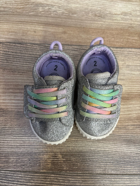 Wonder Nation Velcro Strap Glitter Shoes sz 2c - Me n Mommy To Be