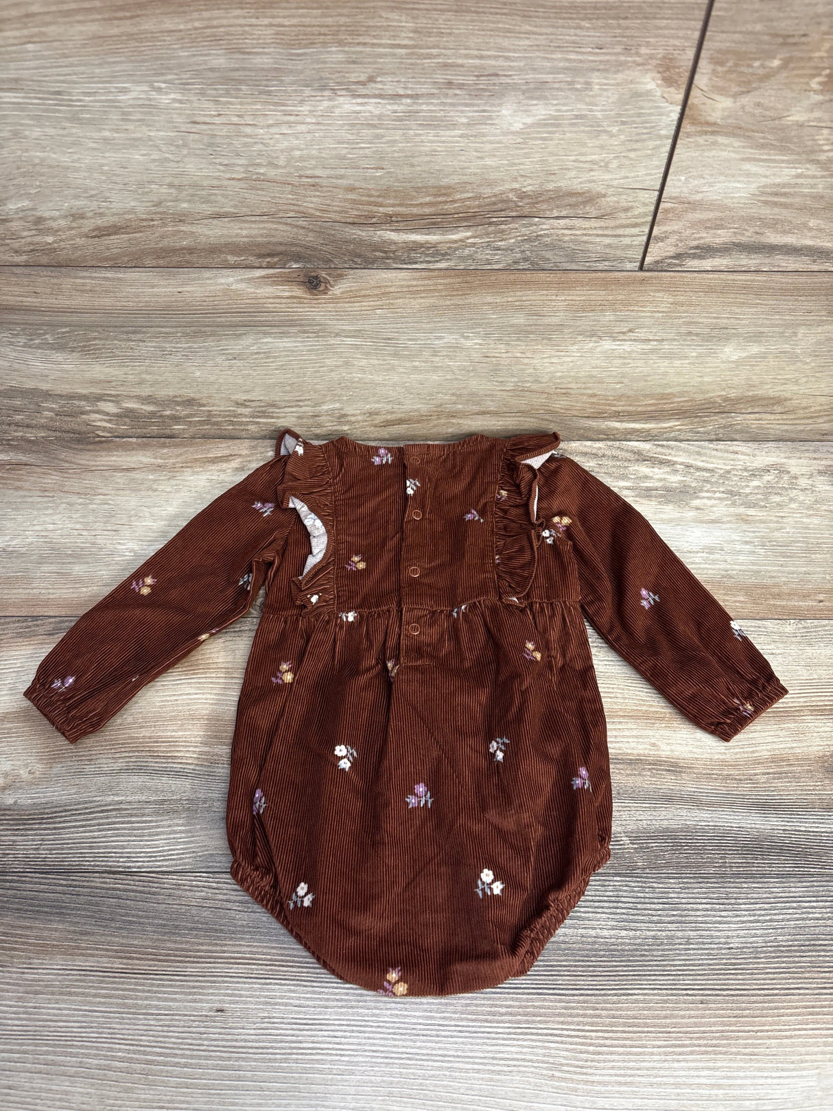 Carter's Floral Cord Bubble Romper Brown sz 18m